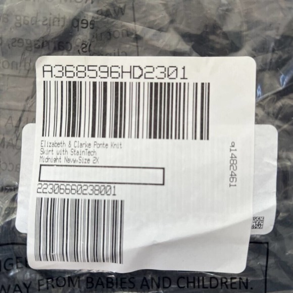 Elizabeth & Clarke Womens A Line Skirt Blue Midi Asymmetric Hem Plus 2X New‎ - Picture 7 of 7